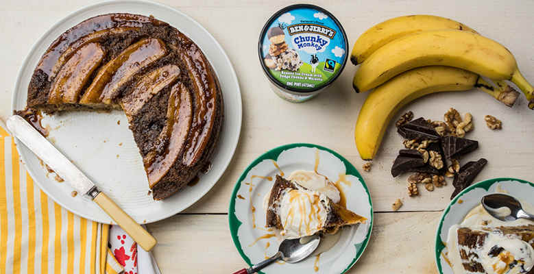 Ανάποδο κέικ μπανάνα με καστανό βούτυρο Ben & Jerry's