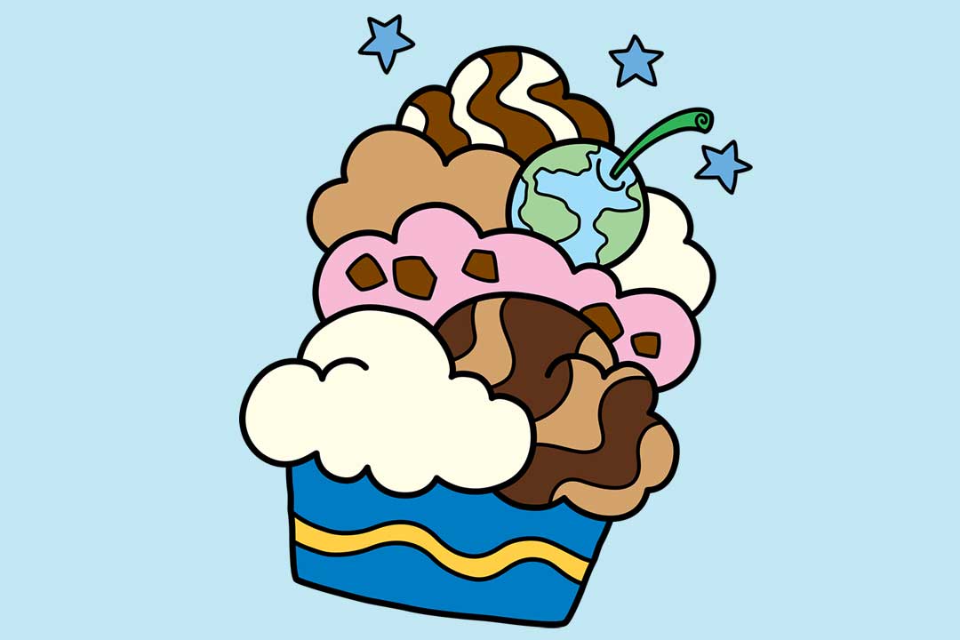 Ένα παγωτό Sundae